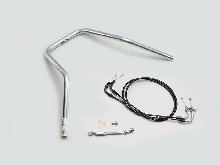 スーパーナロー ハンドルセット クロームメッキ ダックス125