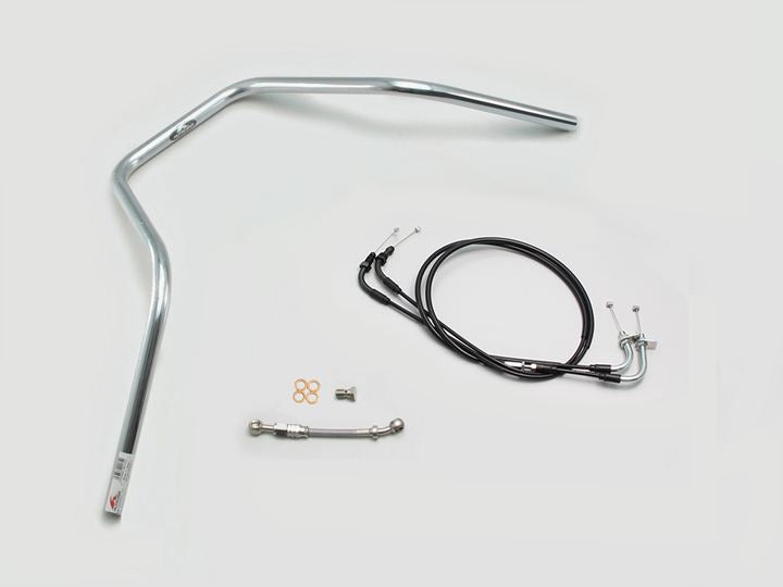 300エイプハンガー2型 ハンドルセット クロームメッキ ダックス125