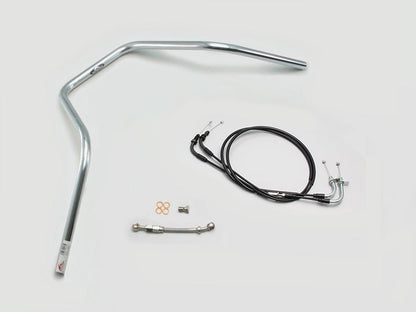 300エイプハンガー2型 ハンドルセット クロームメッキ ダックス125