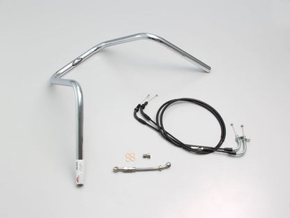 300エイプハンガー3型 ハンドルセット クロームメッキ ダックス125