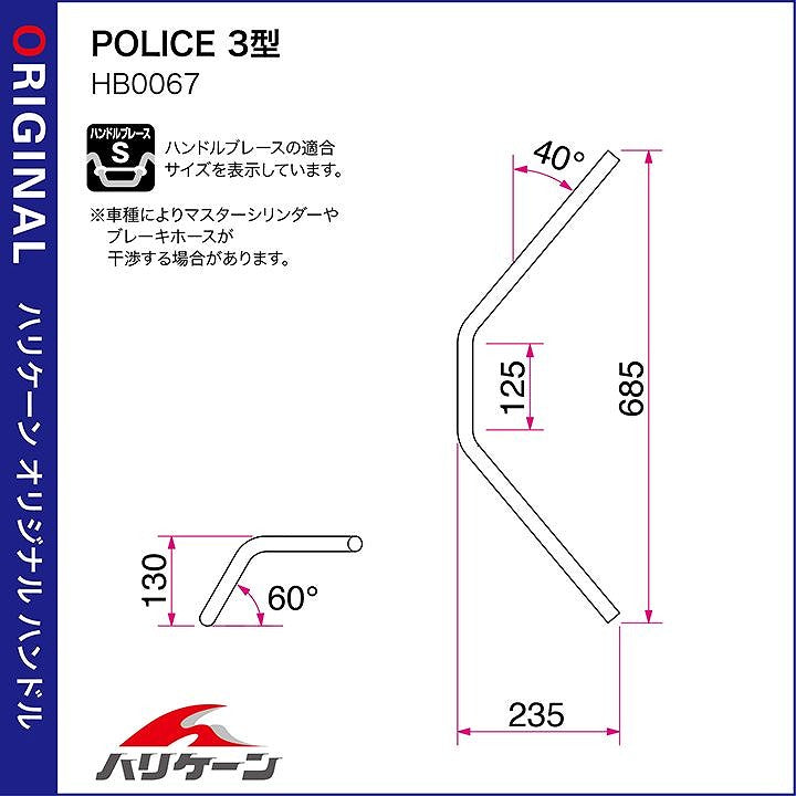 POLICE 3型 ハンドルセット ブラック Z900RS