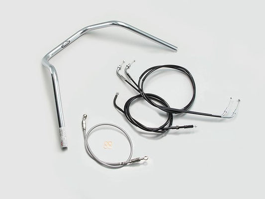 200 Up 3 Type Pullback Handlebar Set, Chrome Plated, Estrella RS '95-06