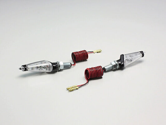 LEDダガーウインカー ハイパワーLED 12V2W 取付ボルト25mm ブラック/クリアレンズ 2ヶ入