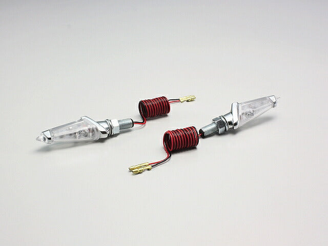 LEDダガーウインカー ハイパワーLED 12V2W 取付ボルト25mm メッキ/クリアレンズ 2ヶ入