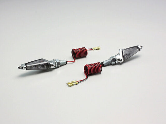 LEDダガーウインカー ハイパワーLED 12V2W 取付ボルト25mm メッキ/スモークレンズ 2ヶ入