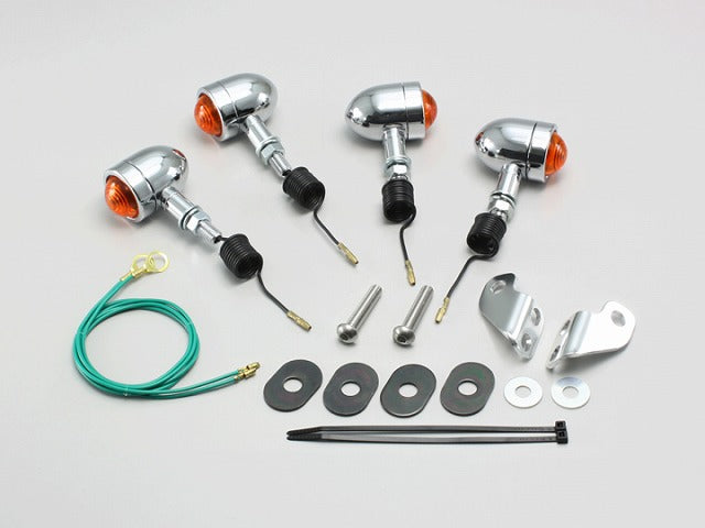 ミニブレットウインカーキット オレンジレンズ ブロンコ SL230(12V15W球に交換が必要)