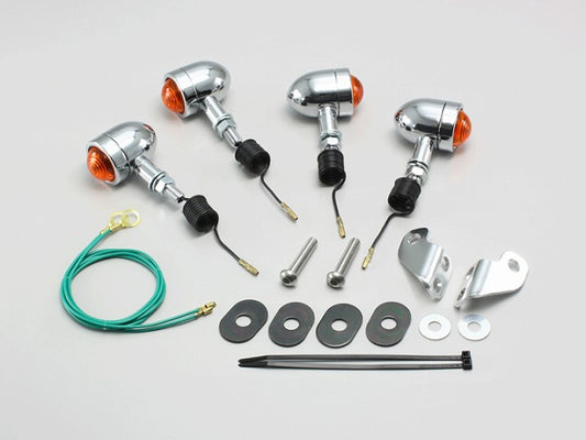 ミニブレットウインカーキット オレンジレンズ ブロンコ SL230(12V15W球に交換が必要)