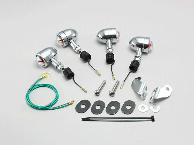 ミニブレットウインカーキット クリアレンズ ブロンコ SL230(12V15W球に交換が必要)