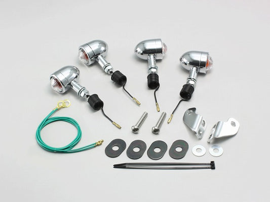 ミニブレットウインカーキット クリアレンズ ブロンコ SL230(12V15W球に交換が必要)