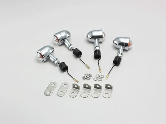 ミニブレットウインカーキット クリアレンズ 12V10W×4個 モンキー/ゴリラ (78-07) ※6V車はバルブ交換が必要