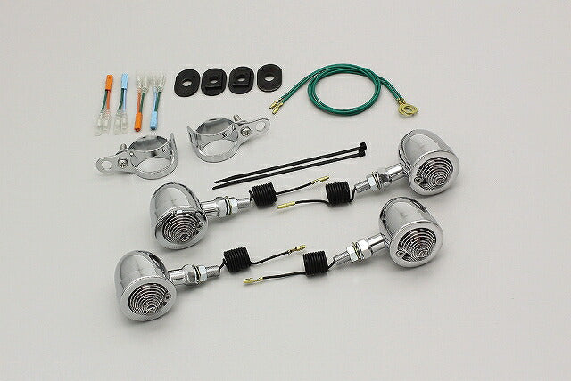 ブレットウインカーキット クリアレンズ フォークマウント 12V15W球 シャドウ スラッシャー400