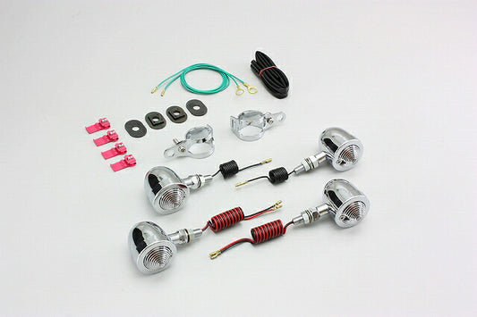 ブレットウインカーキット クリアレンズ フォークマウント ダブル球/シングル球 各2ヶ入 スティード400/600