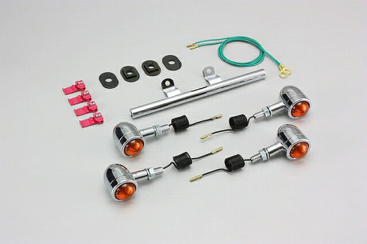 ミニブレットウインカーキット オレンジレンズ 12V23W×4個 スティード400/600(VLX,VCL)