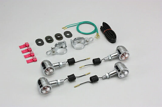 ミニブレットウインカーキット クリアレンズ 12V23W×4個 スティード400/600(VLX,VCL)