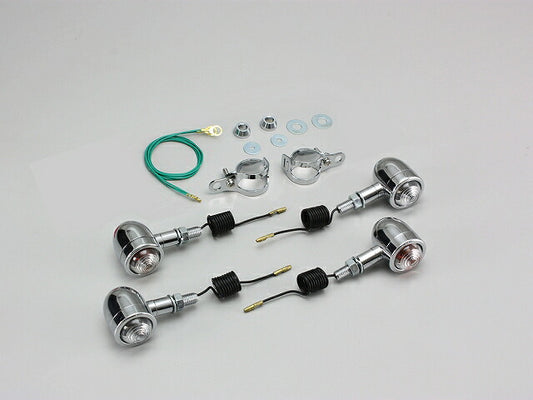 ミニブレットウインカーキット クリアレンズ 12V15W×4個 エリミネーター250V