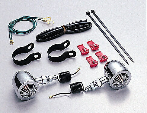 ブレットウインカーキット クリアレンズ シングル球 12V23W 2ヶ入 汎用