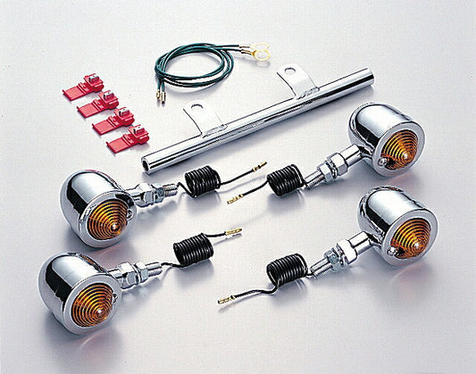 ブレットウインカーキット オレンジレンズ シングル球 12V10W 4ヶ入 マグナ50