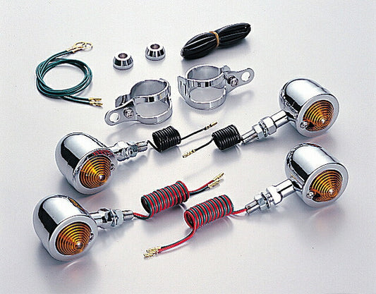 ブレットウインカーキット オレンジレンズ ダブル球/シングル球 各2ヶ入 バルカン400/800 クラシック不可