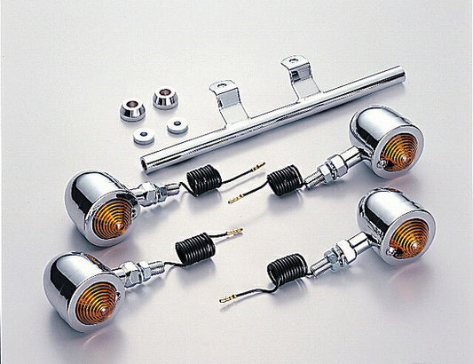 ブレットウインカーキット オレンジレンズ シングル球 12V15W 4ヶ入 ドラッグスター400 クラシック不可