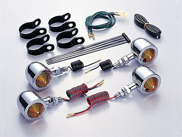 ブレットウインカーキット オレンジレンズ ダブル球/シングル球 各2ヶ入 バルカン400/800/クラシック