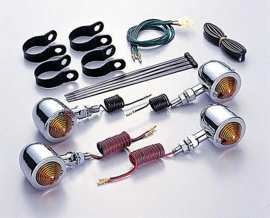 ブレットウインカーキット オレンジレンズ ダブル球/シングル球 各2ヶ入 スティード400/600(VLSは不可)