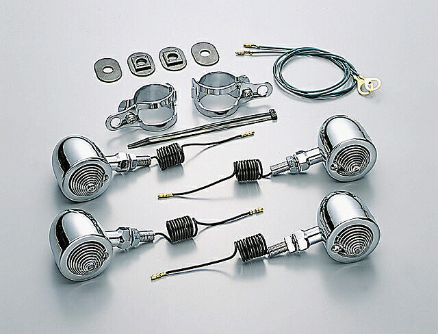 ブレットウインカーキット クリアレンズ フォークマウント 12V15W球 シャドウ スラッシャー750/400