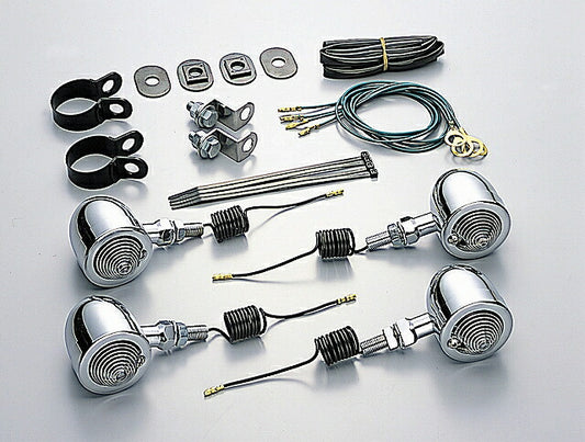 ブレットウインカーキット クリアレンズ フレームマウント 12V15W球 シャドウ スラッシャー750/400