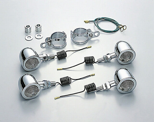 ブレットウインカーキット クリアレンズ フォークマウント 12V23W球 ドラッグスター250