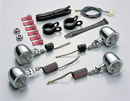 ブレットウインカーキット クリアレンズ フレームマウント ダブル球/シングル球 各2ヶ入 イントルーダークラシック400/800