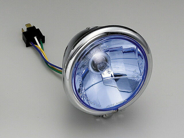 4.5マルチリフレクターヘッドライト ブルーレンズ クロームメッキボディ 12V35/35Wハロゲンバルブ