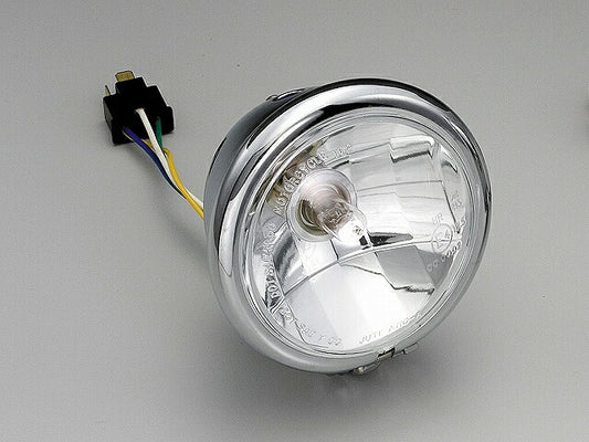 4.5マルチリフレクターヘッドライト クリアレンズ クロームメッキボディ 12V35/35Wハロゲンバルブ