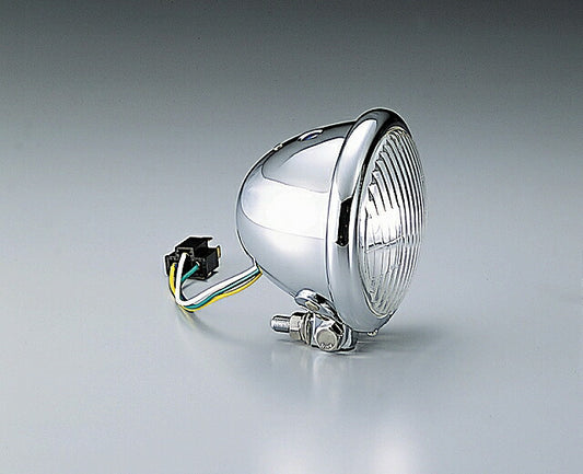 4.5 Bates Type Headlight Chrome Plated 4.5 inch 12V35/35W Halogen Bulb Universal with H4 Connector