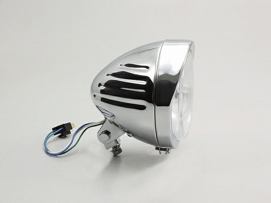 5.5-inch High-Power Slit Headlight, Chrome Plated, 5.5-inch H4 Bulb 12V 60/55W, Universal Fit