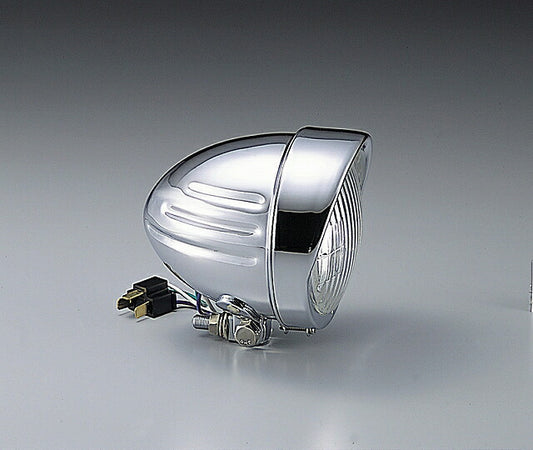 4.5インチ スリットライト クロームメッキ 12V35/35Wハロゲンバルブ、H4カプラ付 汎用