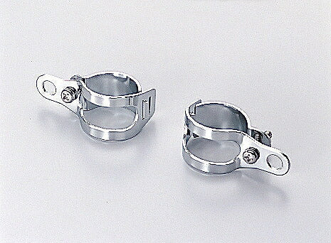 ウインカー取付バンド クロームメッキ ステンレスボルト.ナット付 φ32-41mm迄取付可