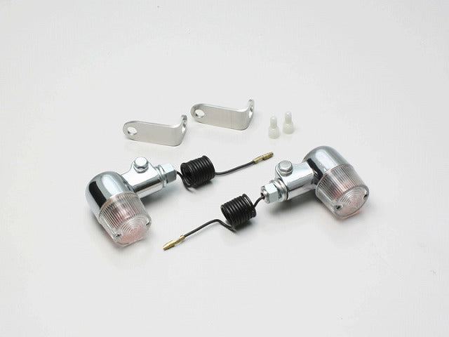 ミニウインカーキット クリアレンズ フロント用 12V10W×2個 ミニスクーターバーハンキット ハンドルセッター専用