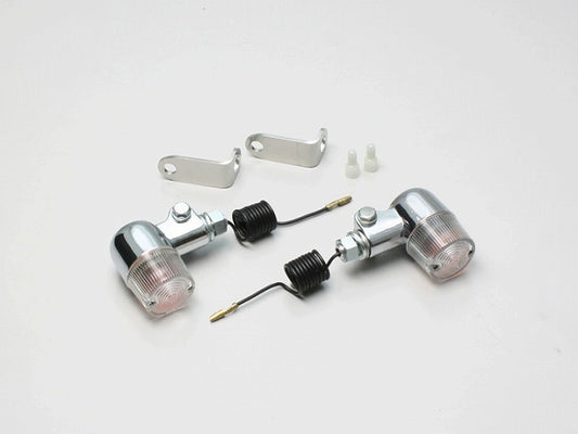 ミニウインカーキット クリアレンズ フロント用 12V10W×2個 ミニスクーターバーハンキット ハンドルセッター専用