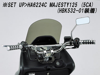 スクエア ミニミラー クロームメッキ 56×113mm 1個 角型 小型 ヤマハ系右用