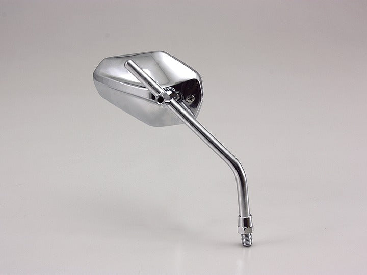 オクタゴンミラー クロームメッキ 75×124mm 1個 ヤマハ系右用 軽量樹脂