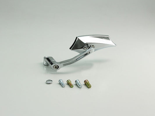 Devil Wing Mirror, Offset Arm, Chrome Plated, 67x153mm, 1pc, Left, Lightweight Resin, Angle Adjustment