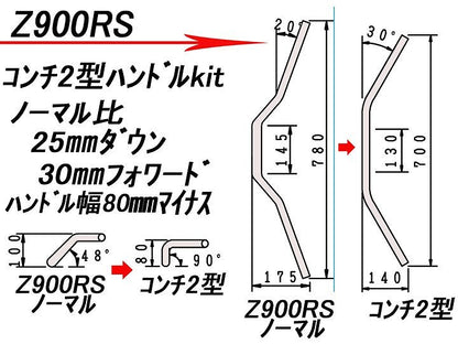 コンチ2型キット専用 ハンドル ブラック Z900RS