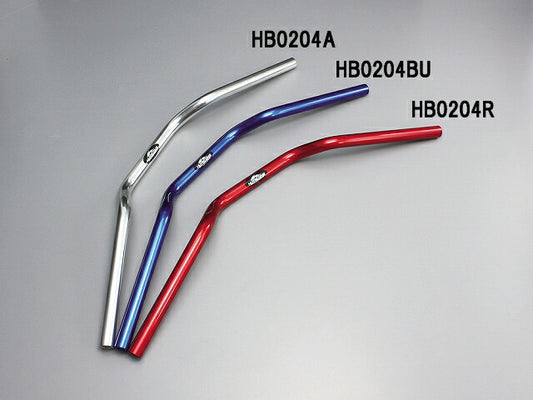 コンチ1型 ハンドルバー レッドアルマイト 外径φ22,2mm 内径φ14mm 全高70mm 全巾670mm