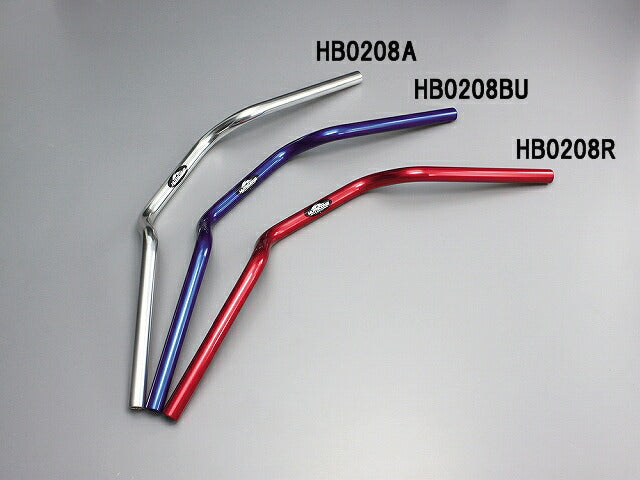 コンチ4型 ハンドルバー レッドアルマイト 外径φ22,2mm 内径φ14mm 全高85mm 全巾670mm