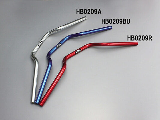 ヨーロピアン1型 ハンドルバー レッドアルマイト 外径φ22,2mm 内径φ14mm 全高95mm 全巾700mm