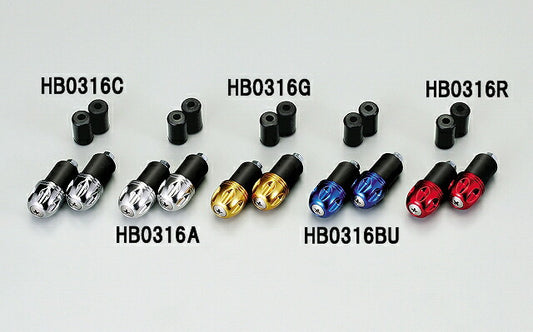 φ22アルミサイドキャップ ビレット クロームメッキ ハンドル内径φ14-19mm適合 汎用タイプ