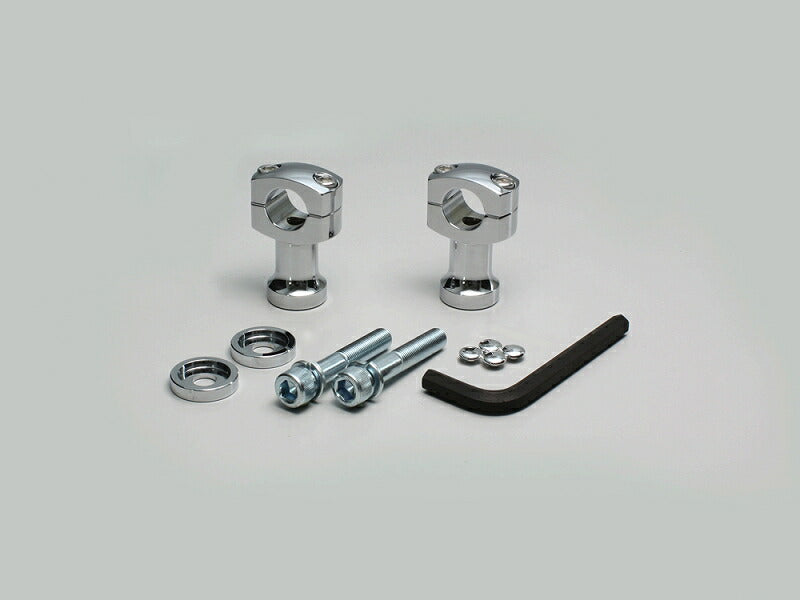 2-inch Straight Chrome-Plated Riser Posts for 1-inch (25.4mm) Handlebars - Compatible with Dragstar, Shadow, Steed, Magna 250, and others.