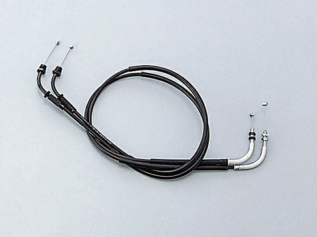 スロットルケーブル W ブラック SR400/500('88-'00). CVキャブレター車 320mmロング