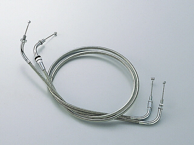 スロットルケーブル W ステンメッシュ ドラッグスター400('00-'08) 120mmロング