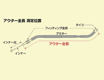 ロングクラッチケーブル ブラック 1220mm MT-09