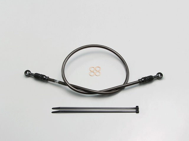 SURE SYSTEM LINE Brake Hose Mesh L-Type Black Length 70cm Full Stainless Steel